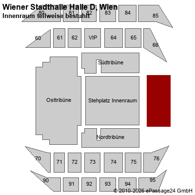 Saalplan Wiener Stadthalle Halle D, Wien, &Ouml;sterreich, Innenraum teilweise bestuhlt