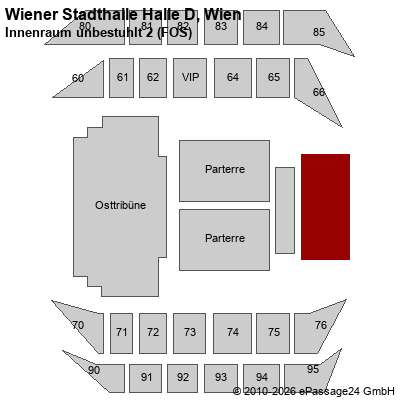 Saalplan Wiener Stadthalle Halle D, Wien, &Ouml;sterreich, Innenraum unbestuhlt 2 (FOS)