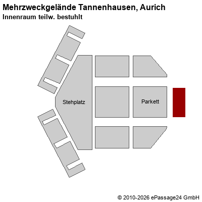 Saalplan Mehrzweckgel&auml;nde Tannenhausen, Aurich, Deutschland, Innenraum teilw. bestuhlt
