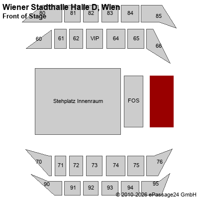 Saalplan Wiener Stadthalle Halle D, Wien, &Ouml;sterreich, Front of Stage
