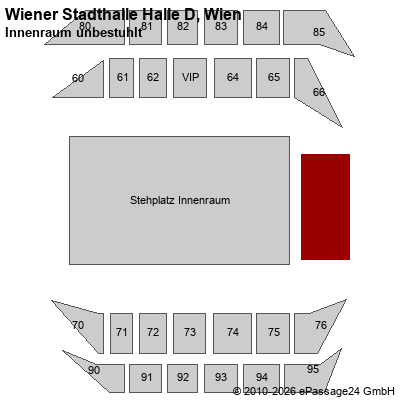 Saalplan Wiener Stadthalle Halle D, Wien, &Ouml;sterreich, Innenraum unbestuhlt