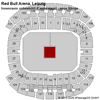 Saalplan Red Bull Arena, Leipzig, Deutschland, Innenraum unbestuhlt (Centerstage) - neue R&auml;nge