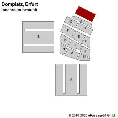 Saalplan Domplatz, Erfurt, Deutschland, Innenraum bestuhlt