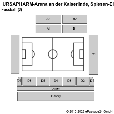 Saalplan  URSAPHARM-Arena an der Kaiserlinde, Spiesen-Elversberg, Deutschland, Fussball (2)