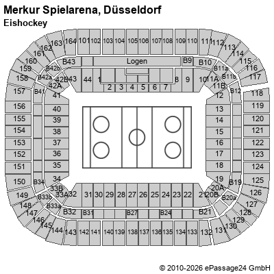 Saalplan Merkur Spielarena, D&uuml;sseldorf, Deutschland, Eishockey