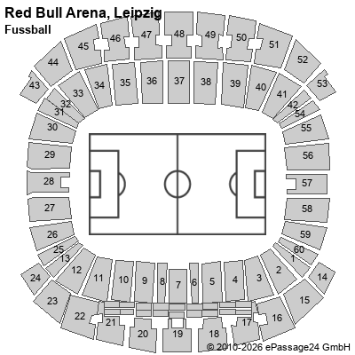 Saalplan Red Bull Arena, Leipzig, Deutschland, Fussball